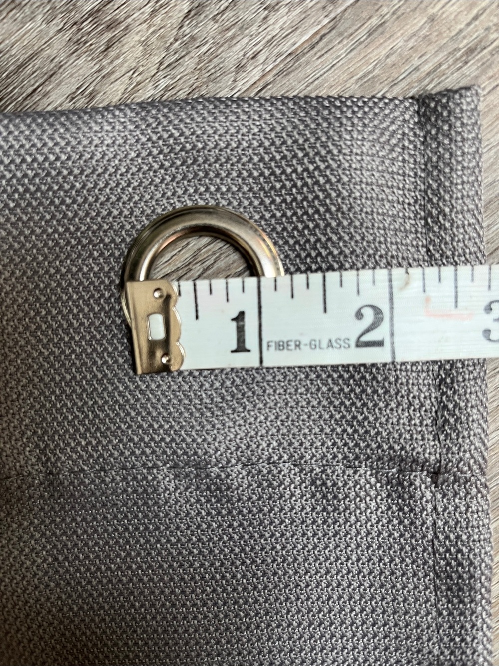 Gray Cafe Curtain Panel Set- 1” silver grommet - Picture 5 of 5